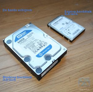 2,5" en 3,5" harddisk (verschil van grootte)